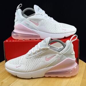 Nike Air Max 270 Size 6.5Y/ 8 Women White Pink Foam-Lt Smoke Grey 943345-122